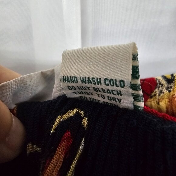 Vintage Collections Etc. Skirt Blue Red Floral Boho Midi Hippie Festival L FLAW - Picture 8 of 9